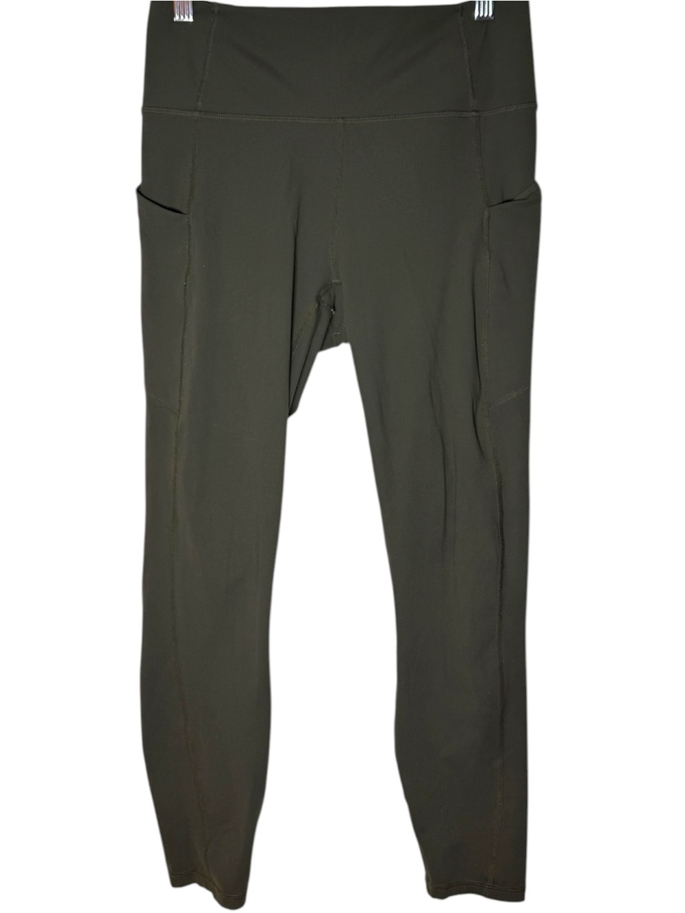 Fabletics PureLuxe Olive Green High-Waist Leggings with Side Pockets